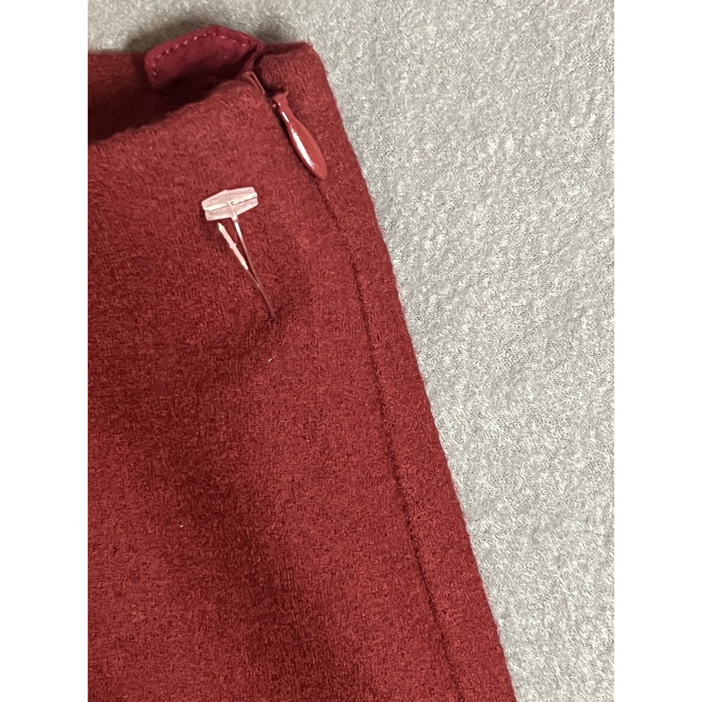 Women's Burgundy Wide Leg Crop Pants Side Zip Stretch L/G (Large) - Picture 4 of 8